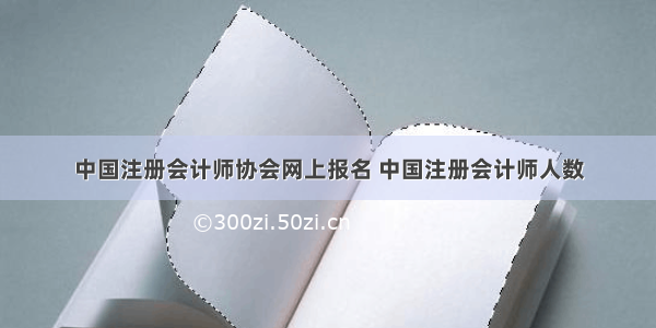 中国注册会计师协会网上报名 中国注册会计师人数
