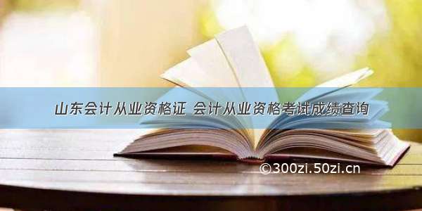 山东会计从业资格证 会计从业资格考试成绩查询