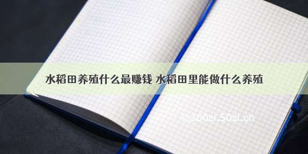 水稻田养殖什么最赚钱 水稻田里能做什么养殖