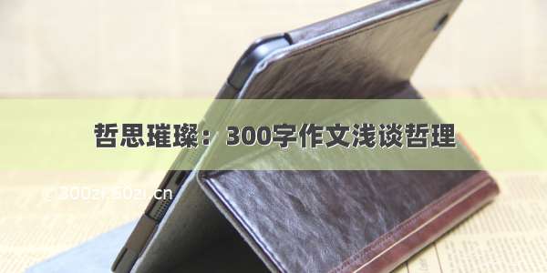 哲思璀璨：300字作文浅谈哲理