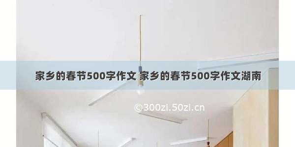 家乡的春节500字作文 家乡的春节500字作文湖南