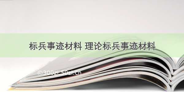 标兵事迹材料 理论标兵事迹材料