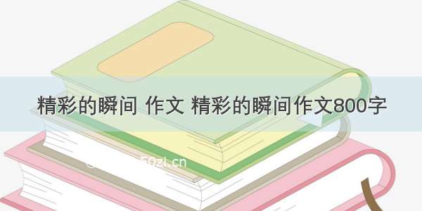 精彩的瞬间 作文 精彩的瞬间作文800字