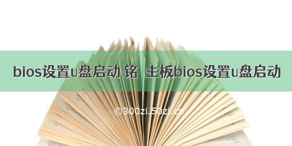 bios设置u盘启动 铭瑄主板bios设置u盘启动