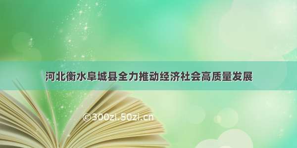 河北衡水阜城县全力推动经济社会高质量发展