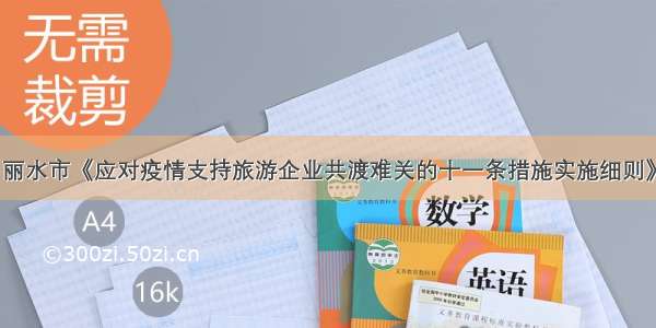 丽水市《应对疫情支持旅游企业共渡难关的十一条措施实施细则》