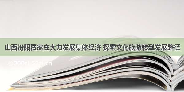 山西汾阳贾家庄大力发展集体经济 探索文化旅游转型发展路径