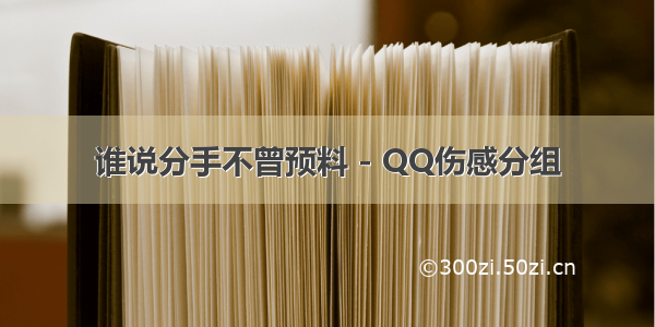 谁说分手不曾预料 - QQ伤感分组