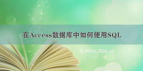 在Access数据库中如何使用SQL