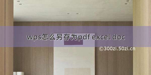 wps怎么另存为pdf excel doc