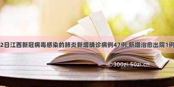 2日江西新冠病毒感染的肺炎新增确诊病例47例 新增治愈出院1例