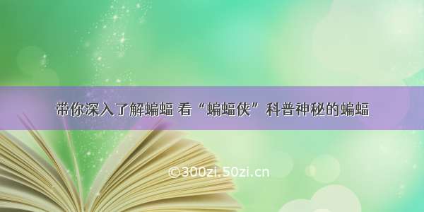 带你深入了解蝙蝠 看“蝙蝠侠”科普神秘的蝙蝠