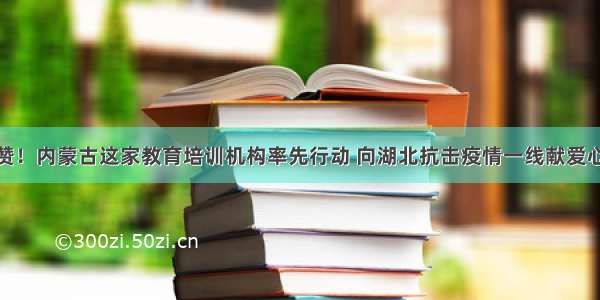 赞！内蒙古这家教育培训机构率先行动 向湖北抗击疫情一线献爱心