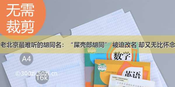 老北京最难听的胡同名：“屎壳郎胡同” 被迫改名 却又无比怀念