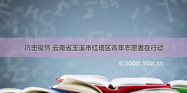 抗击疫情 云南省玉溪市红塔区青年志愿者在行动