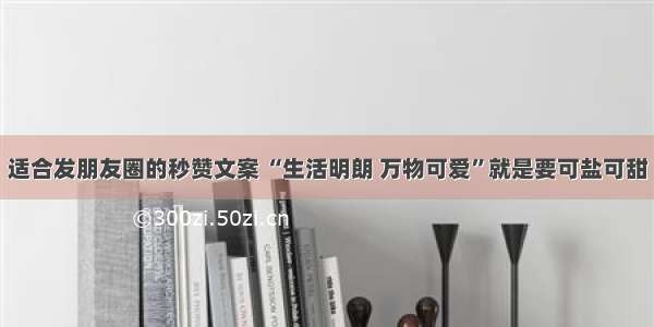 适合发朋友圈的秒赞文案 “生活明朗 万物可爱”就是要可盐可甜