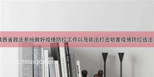 陕西省介绍陕西省政法系统做好疫情防控工作以及依法打击妨害疫情防控违法犯罪行为的有