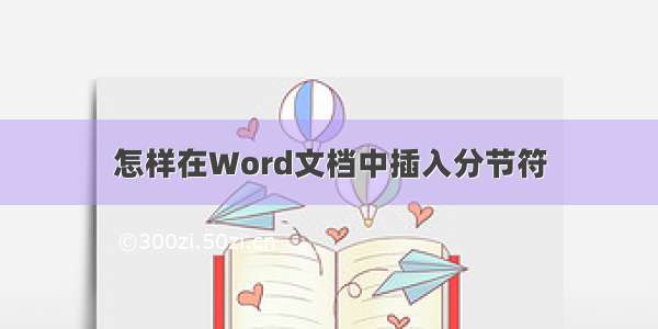 怎样在Word文档中插入分节符