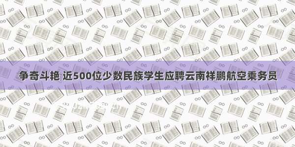 争奇斗艳 近500位少数民族学生应聘云南祥鹏航空乘务员