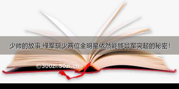 少帅的故事 绿军缺少两位全明星依然能够异军突起的秘密！