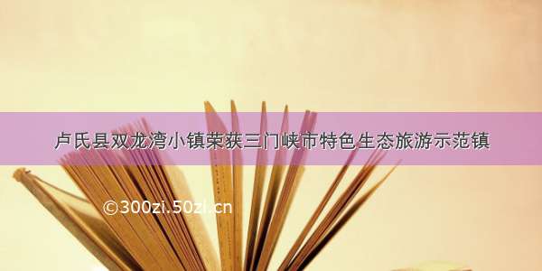 卢氏县双龙湾小镇荣获三门峡市特色生态旅游示范镇