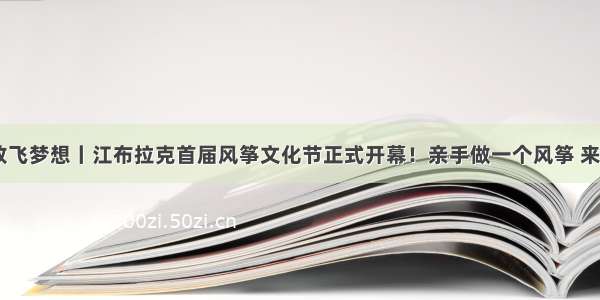 筝舞蓝天 放飞梦想丨江布拉克首届风筝文化节正式开幕！亲手做一个风筝 来一场不撞衫