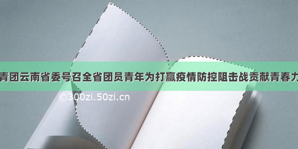 共青团云南省委号召全省团员青年为打赢疫情防控阻击战贡献青春力量