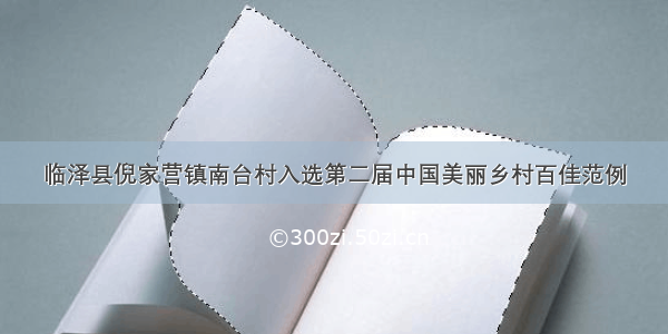 临泽县倪家营镇南台村入选第二届中国美丽乡村百佳范例