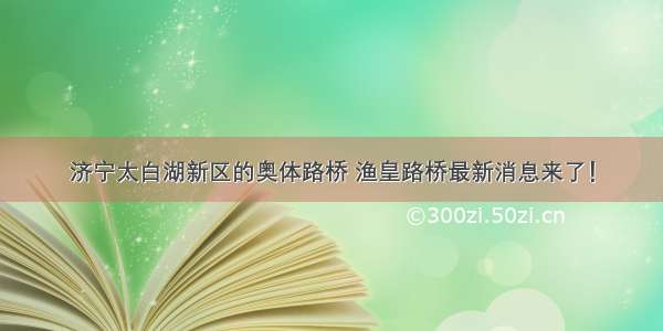 济宁太白湖新区的奥体路桥 渔皇路桥最新消息来了！