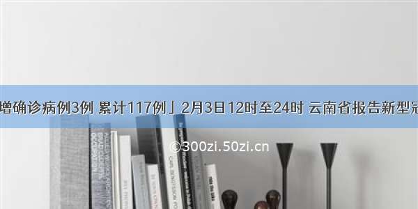 「云南新增确诊病例3例 累计117例」2月3日12时至24时 云南省报告新型冠状病……