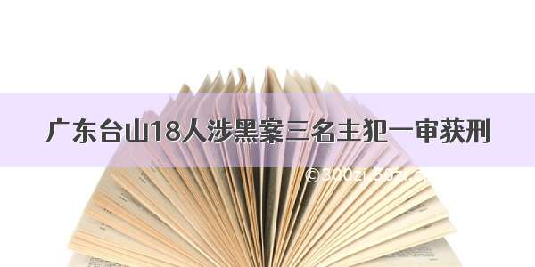 广东台山18人涉黑案三名主犯一审获刑