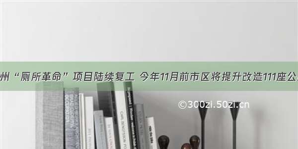 杭州“厕所革命”项目陆续复工 今年11月前市区将提升改造111座公厕