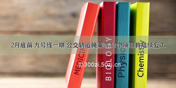 2月底前 九号线一期 公交轨道换乘等11个项目将陆续复工