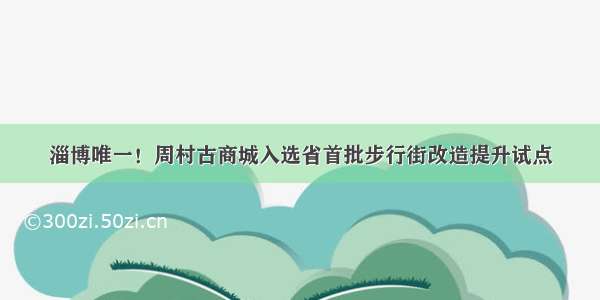 淄博唯一！周村古商城入选省首批步行街改造提升试点