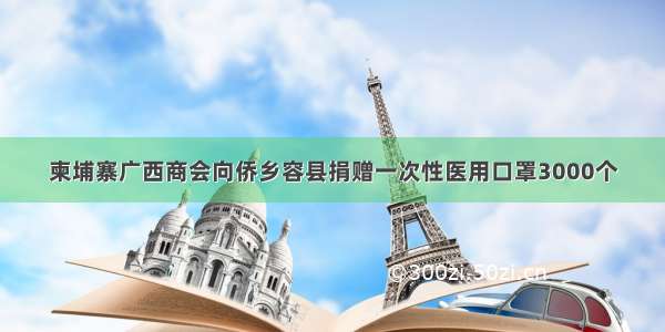 柬埔寨广西商会向侨乡容县捐赠一次性医用口罩3000个