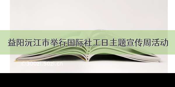 益阳沅江市举行国际社工日主题宣传周活动