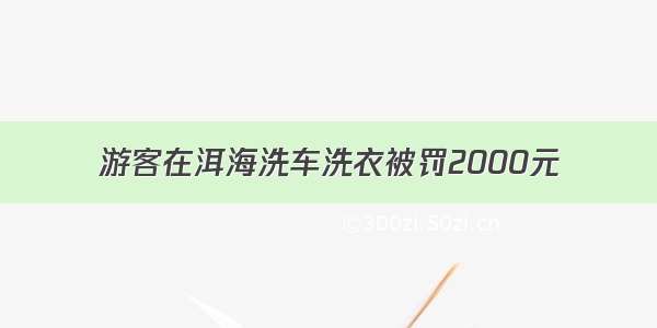 游客在洱海洗车洗衣被罚2000元