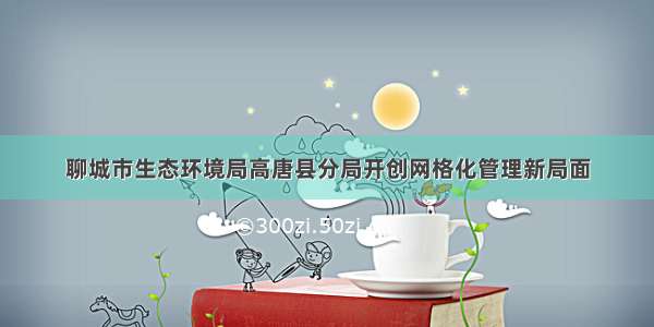 聊城市生态环境局高唐县分局开创网格化管理新局面