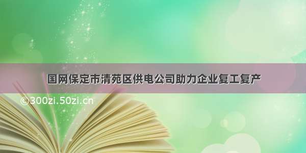 国网保定市清苑区供电公司助力企业复工复产