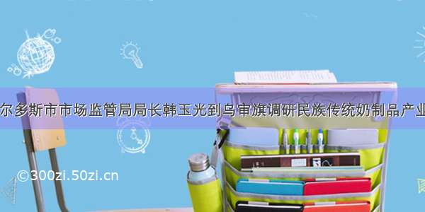 内蒙古鄂尔多斯市市场监管局局长韩玉光到乌审旗调研民族传统奶制品产业发展工作