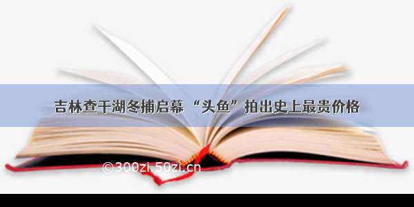 吉林查干湖冬捕启幕 “头鱼”拍出史上最贵价格