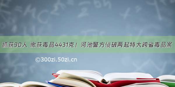 抓获90人 缴获毒品4431克！河池警方侦破两起特大跨省毒品案