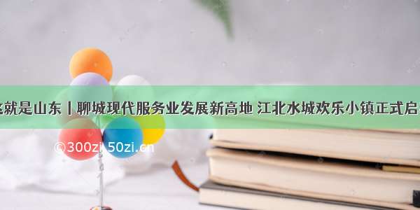 这就是山东丨聊城现代服务业发展新高地 江北水城欢乐小镇正式启动