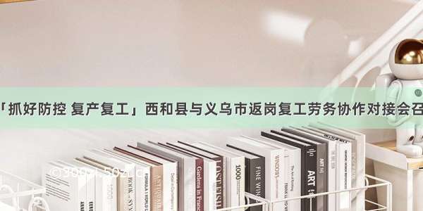 「抓好防控 复产复工」西和县与义乌市返岗复工劳务协作对接会召开