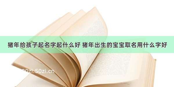 猪年给孩子起名字起什么好 猪年出生的宝宝取名用什么字好