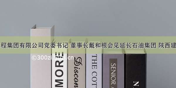 中国化学工程集团有限公司党委书记 董事长戴和根会见延长石油集团 陕西建工集团主要