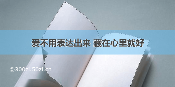 爱不用表达出来 藏在心里就好