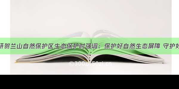 陈润儿在调研贺兰山自然保护区生态保护时强调：保护好自然生态屏障 守护好幸福生活家