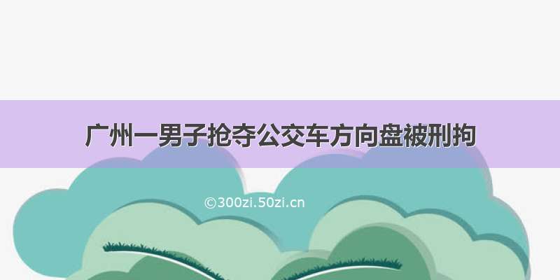 广州一男子抢夺公交车方向盘被刑拘