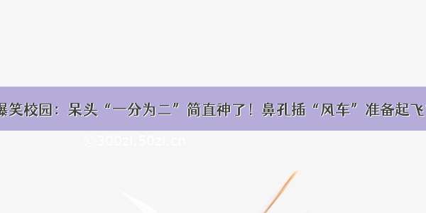 爆笑校园：呆头“一分为二”简直神了！鼻孔插“风车”准备起飞？